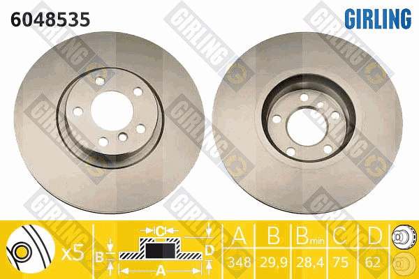 Disque de frein GIRLING 6048535