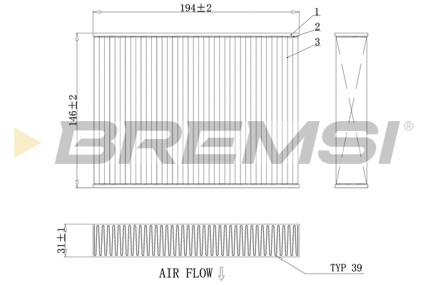 Filtre, air de l'habitacle BREMSI FC0432