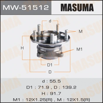 Kit de roulements de roue MASUMA MW-51512