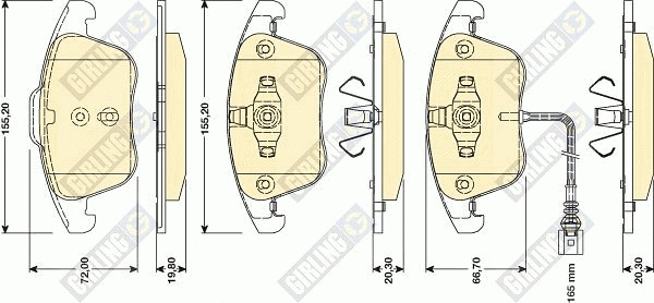 Kit de plaquettes de frein, frein à disque GIRLING 6117622