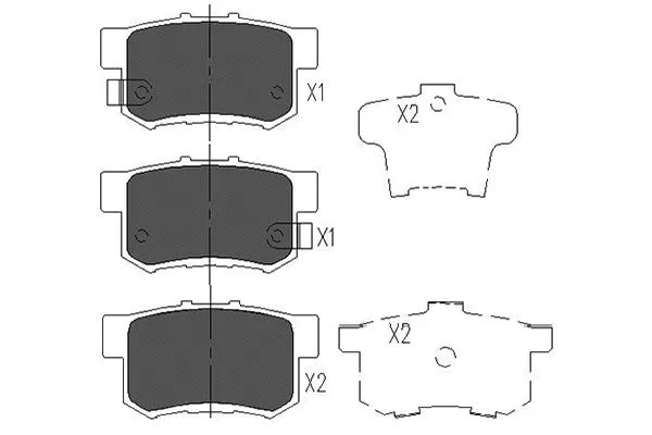 Kit de plaquettes de frein, frein à disque KAVO PARTS KBP-2008
