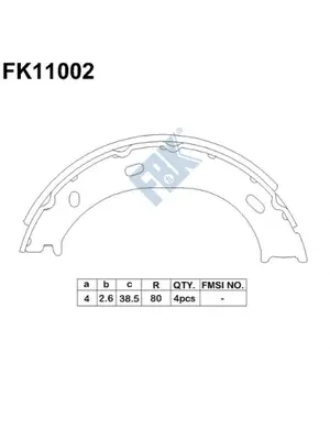 Jeu de mâchoires de frein FBK FK11002