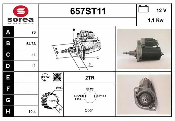 Démarreur STARTCAR 657ST11