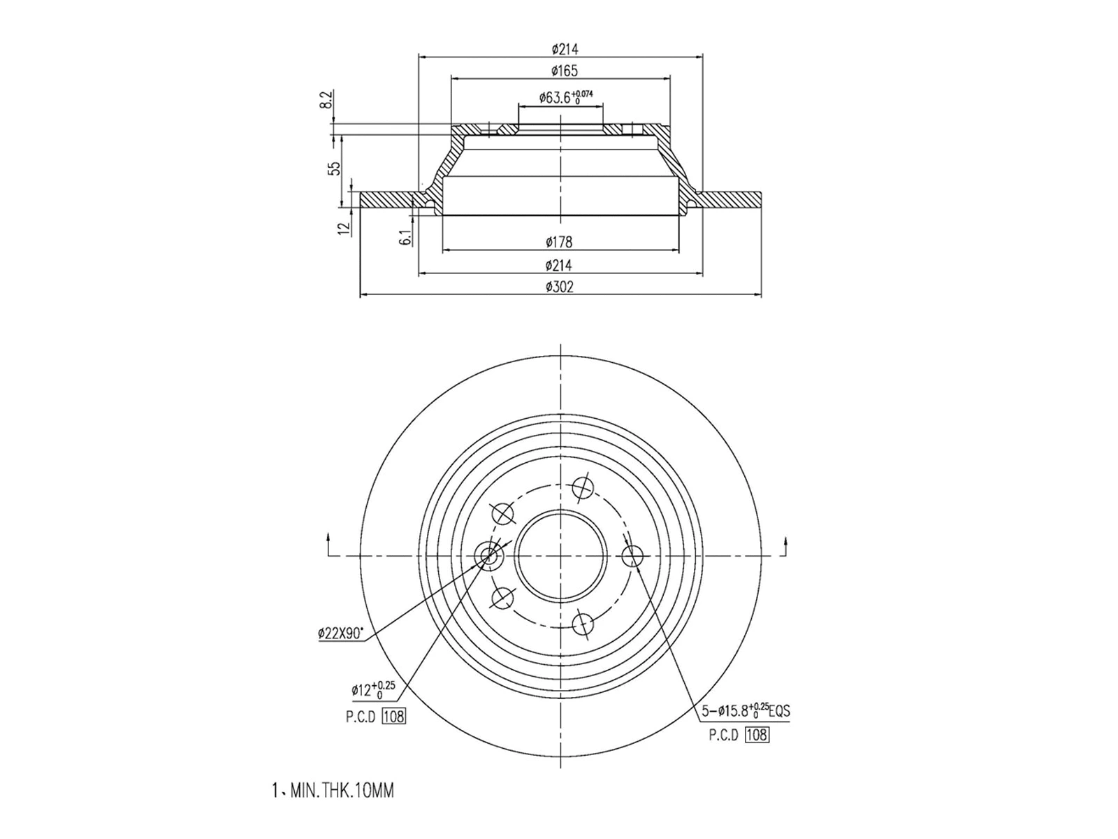 Disque de frein A.Z. Meisterteile AZMT-44-024-1366