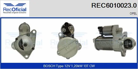 Démarreur RECOFICIAL REC6010023.0