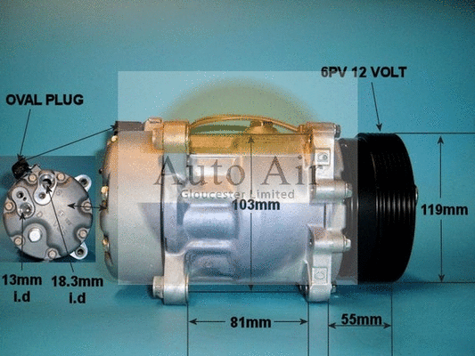 Compresseur, climatisation AUTO AIR GLOUCESTER 14-1226