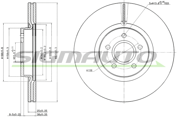 Disque de frein SIGMAUTO DBB649V