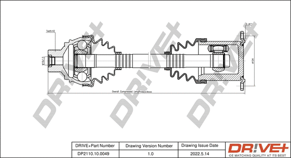 Arbre de transmission Dr!ve+ DP2110.10.0049