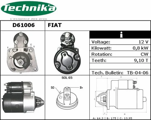 Démarreur Technika D61006