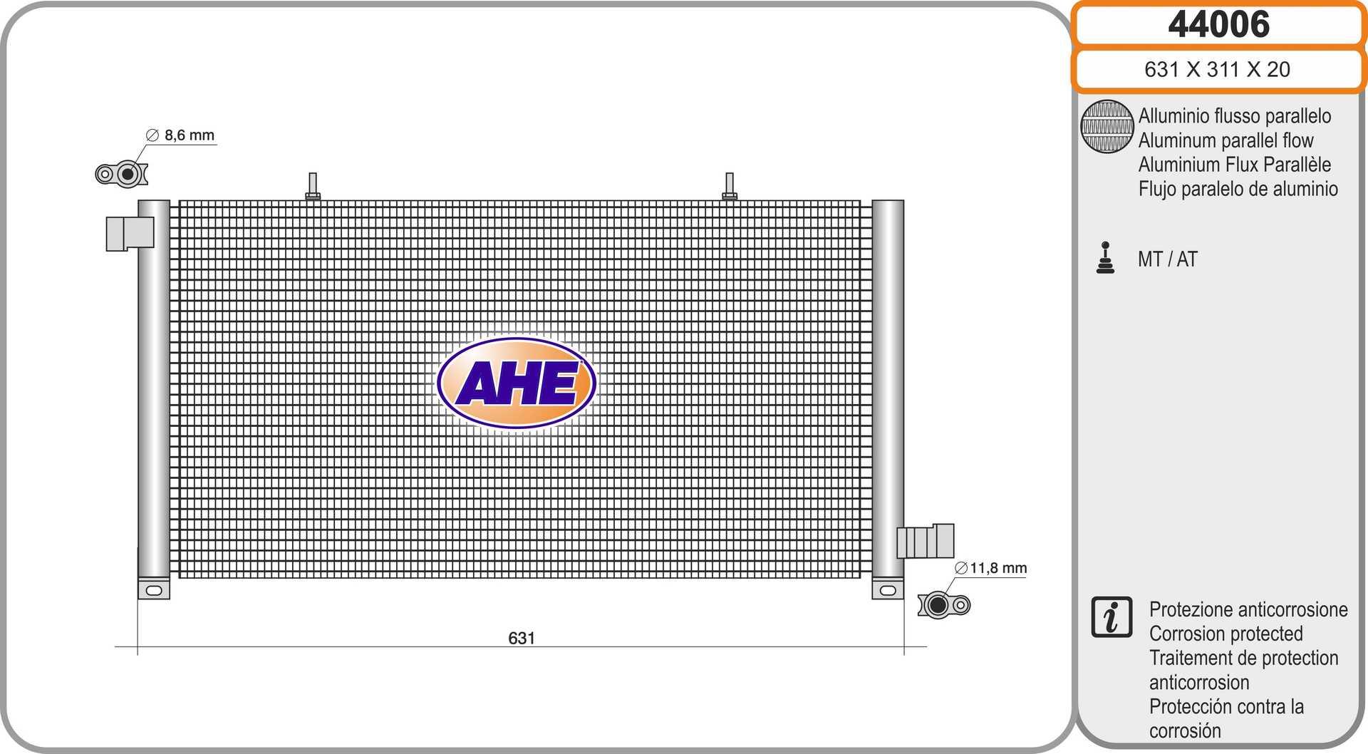 Condenseur, climatisation AHE 44006