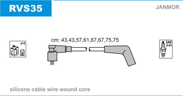 Kit de câbles d'allumage JANMOR RVS35