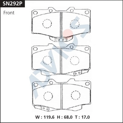 Kit de plaquettes de frein, frein à disque ADVICS SN292P