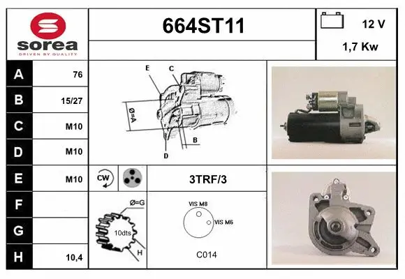 Démarreur STARTCAR 664ST11