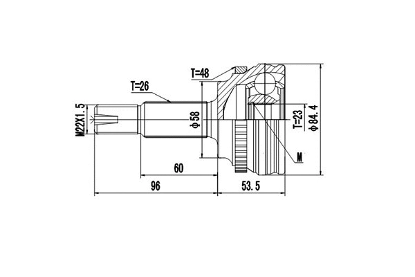 Jeu de joints, arbre de transmission DYNAMATRIX DCV859136
