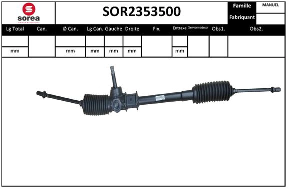 Crémaillère de direction SERA SOR2353500