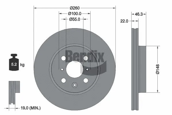 Disque de frein BENDIX Braking BDS2324