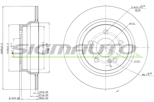 Disque de frein SIGMAUTO DBB308S