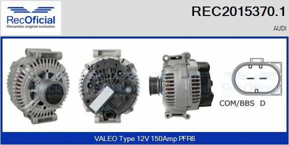Alternateur RECOFICIAL REC2015370.1
