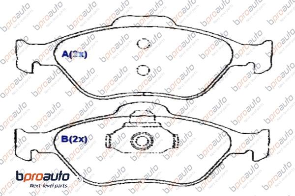 Kit de plaquettes de frein, frein à disque BPROAUTO 1BP30893AA