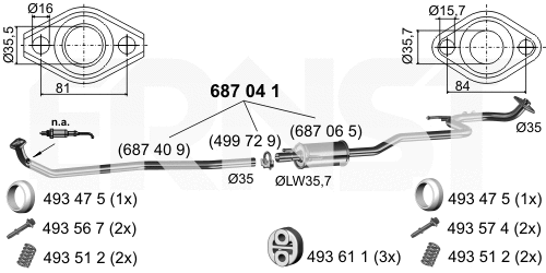 Silencieux central ERNST 687041