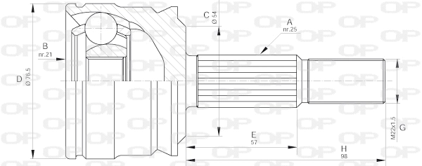Jeu de joints, arbre de transmission OPEN PARTS CVJ5642.10