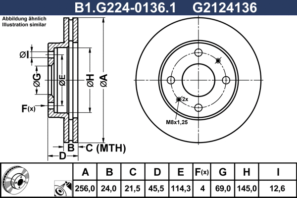 Disque de frein GALFER B1.G224-0136.1