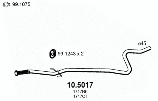 Tuyau d'échappement ASSO 10.5017