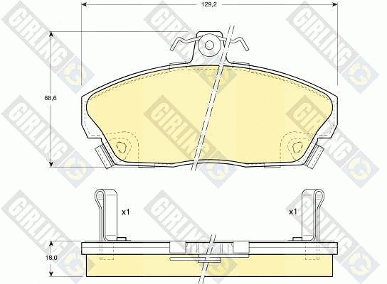 Kit de plaquettes de frein, frein à disque GIRLING 6104961