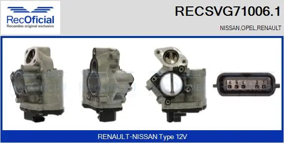 Vanne EGR RECOFICIAL RECSVG71006.1