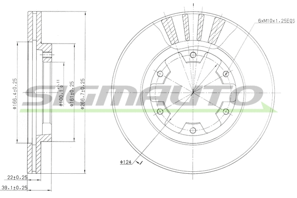Disque de frein SIGMAUTO DBA660V