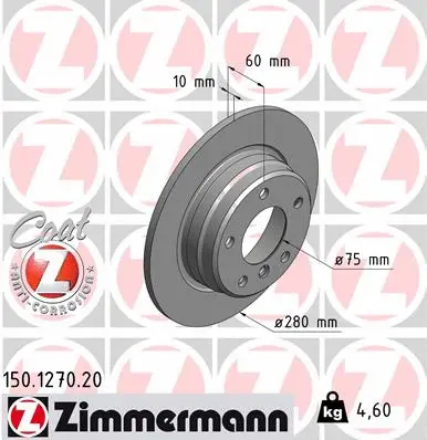 Disque de frein ZIMMERMANN 150.1270.20