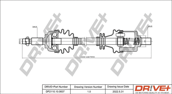 Arbre de transmission Dr!ve+ DP2110.10.0837