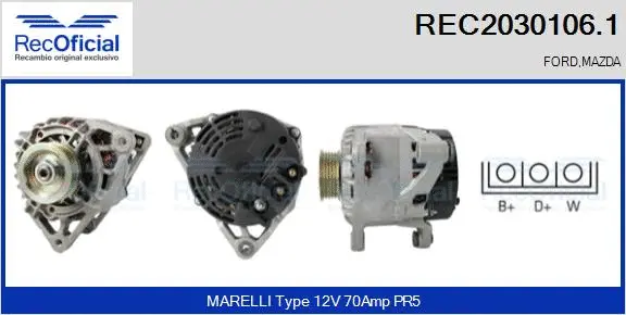 Alternateur RECOFICIAL REC2030106.1