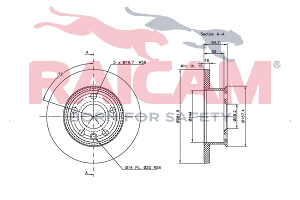 Disque de frein RAICAM RD00873
