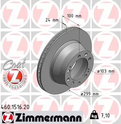 Disque de frein ZIMMERMANN 460.1516.20