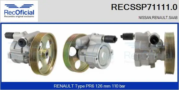 Pompe hydraulique, direction RECOFICIAL RECSSP71111.0