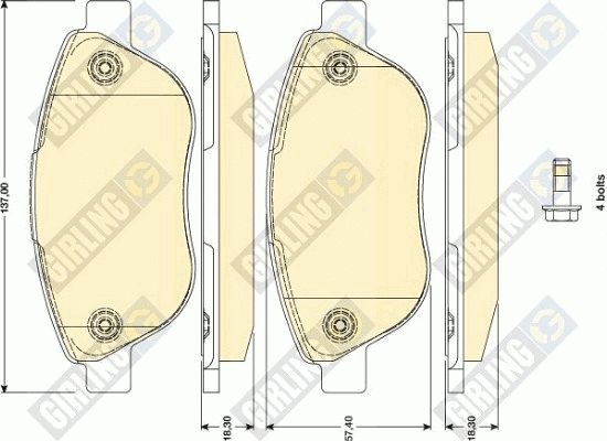Kit de plaquettes de frein, frein à disque GIRLING 6117504