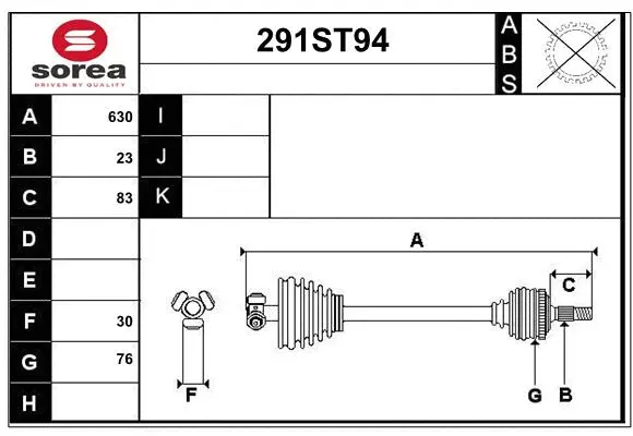 Arbre de transmission STARTCAR 291ST94