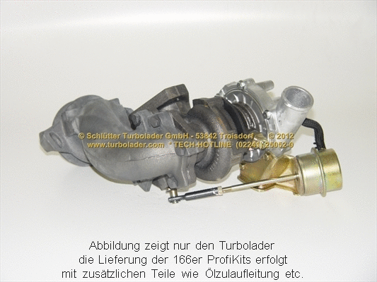 Turbocompresseur, suralimentation SCHLÜTTER TURBOLADER 166-00450