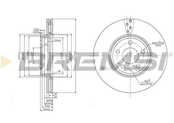 Disque de frein BREMSI CD7663V