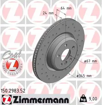 Disque de frein ZIMMERMANN 150.2983.52