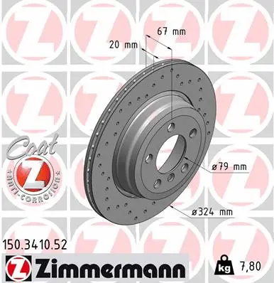 Disque de frein ZIMMERMANN 150.3410.52