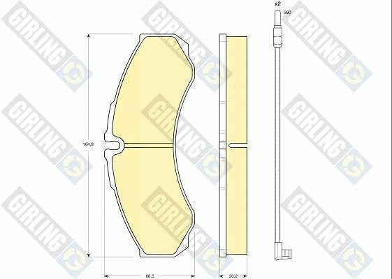 Kit de plaquettes de frein, frein à disque GIRLING 6116099