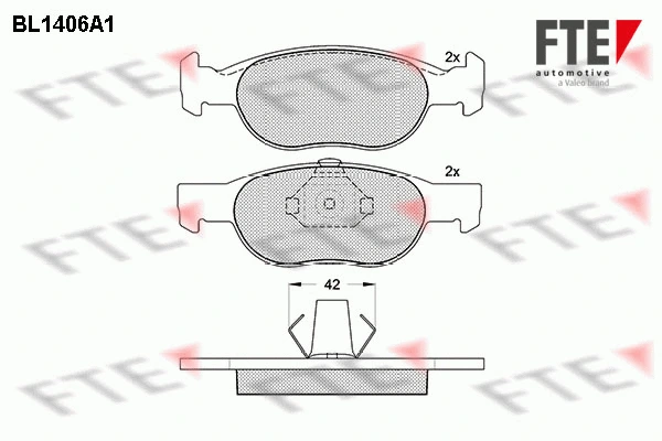 Kit de plaquettes de frein, frein à disque FTE 9010179