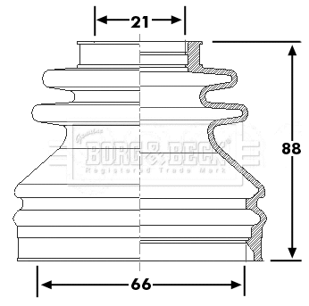 Jeu de joints-soufflets, arbre de commande BORG & BECK BCB6240