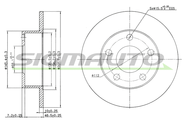 Disque de frein SIGMAUTO DBB033S