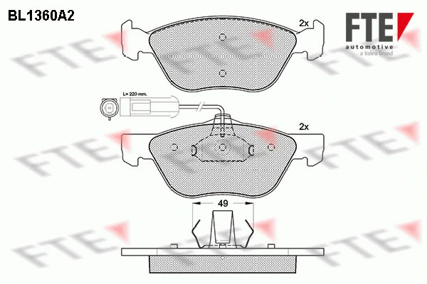 Kit de plaquettes de frein, frein à disque FTE 9010139