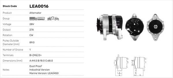 Alternateur LUSA LEA0016