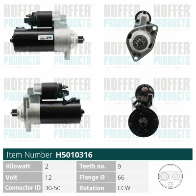 Démarreur HOFFER H5010316