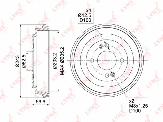 Tambour de frein LYNXAUTO BM-1069